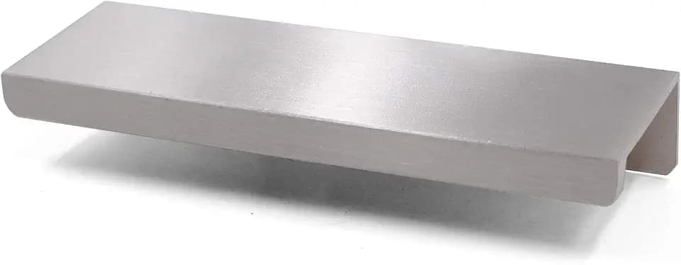 Jetland Cabinets Drawers Edge Pulls - 10-Pack, 4" Overall Length, Brushed Nickel, Concealed Tab Pulls for Kitchen Garage Cabinet Drawers, PW5018BS102L