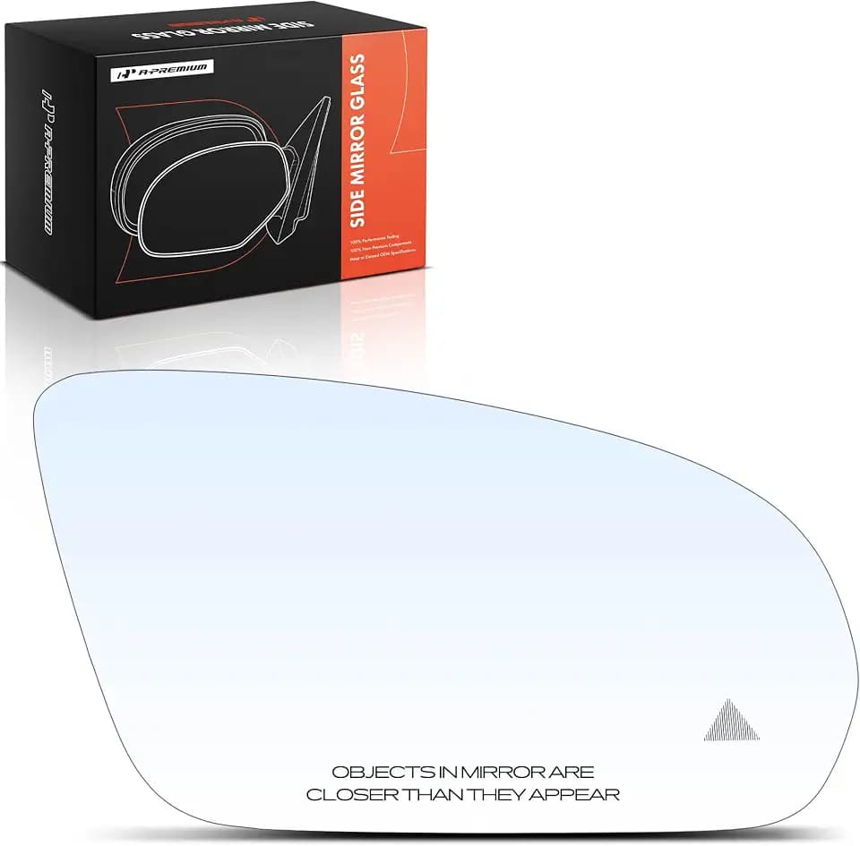 A-Premium Right Passenger Side Heated Mirror Glass with Backing Plate
