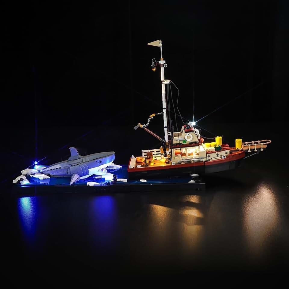 LED Light Kit for Lego 21350 Jaws (No Models Only Light) Creative Lighting Set Accessories Compatible with Lego 21350 Jaws Set (Standard Version)