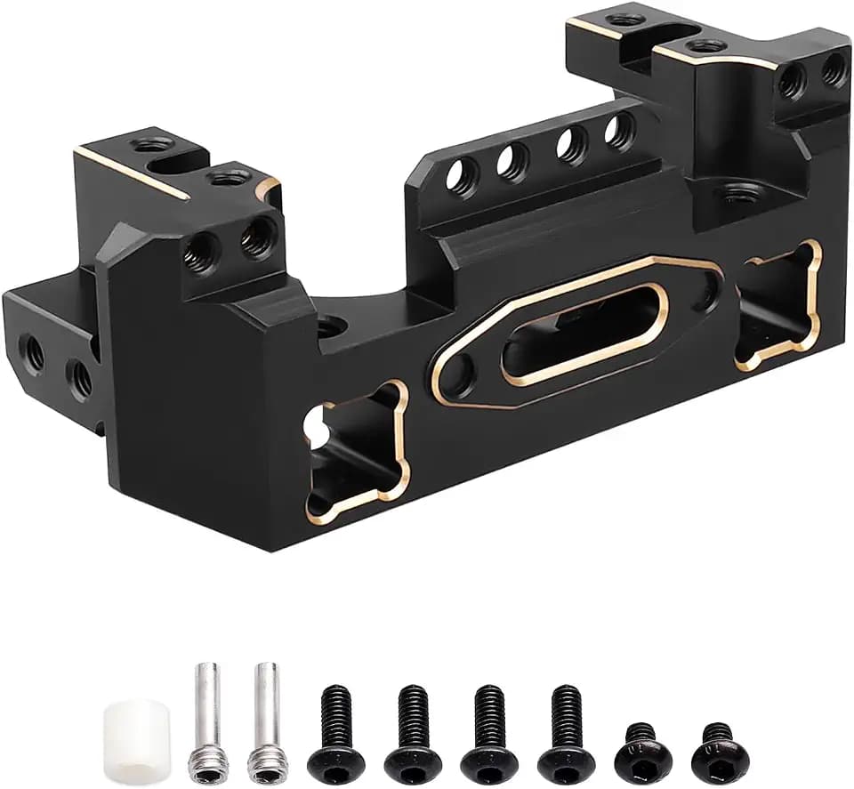 Hobbypark 116.5g Heavy Brass Front Bumper Mount Servo Mounts Bracket Stand Weights Compatible with TRX4 Defender Bronco Sport Blazer Crawler