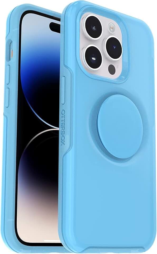 OtterBox + POP Symmetry Series iPhone 14 Pro Max Case - Non-Retail Packaging - You Cyan This , Apple Phonecase, Attached Popsocket, Raised Screen Bumper, Wireless Charging Compatible, Blue