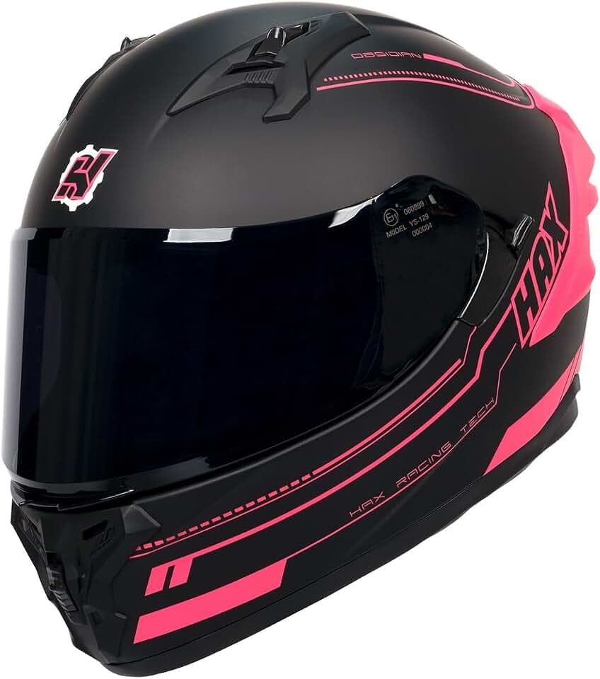 HAX Full Face Dual Visor Adult Motorcycle Helmet DOT Approved