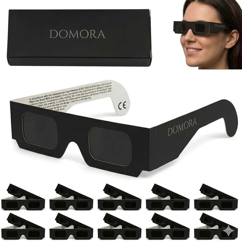 ISO 12312-2 CE zertifizierte Sonnenbrille, Sonnenfinsternis 2026, sichere Sonnenfinsternis-Brille, zertifiziert, 12 Stück