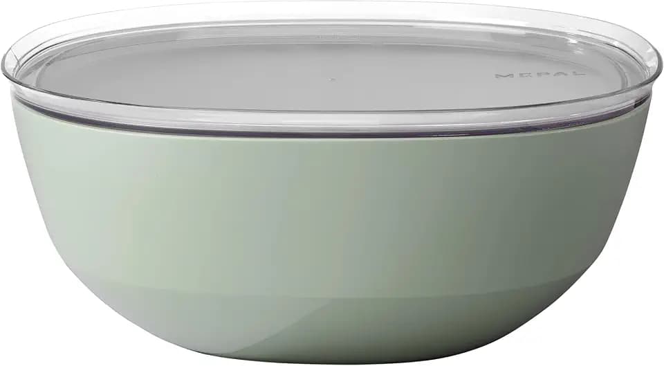 Mepal – Servierschale mit Deckel Silueta – Spülmaschinen- und mikrowellenfest – Salatschüssel – Tapas Teller – Geschirr – 5000 ml – Nordic sage