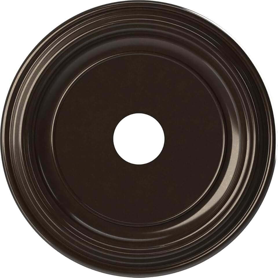 19"OD x 3 1/2"ID x 1 1/2"P Traditional Thermoformed PVC Ceiling Medallion (Fits Canopies up to 11 1/2"), Universal Metallic Rustic Mist