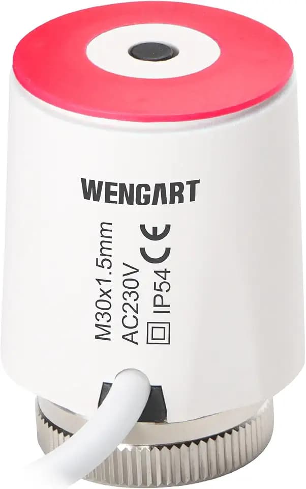 Wengart Elektrothermischer Stellantrieb WG2208,AC230V Normalerweise Geschlossen M30*1.5 Ein/Aus-Status sichtbar,Fußbodenheizungsverteiler Fußbodenheizungsteile