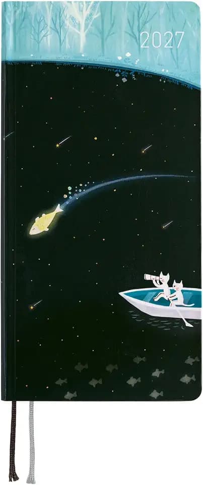 Hobonichi Techo 2027 Weeks – Hiroko Kubota: Meteor Shower in the Light Blue Forest (English, Jan St.)