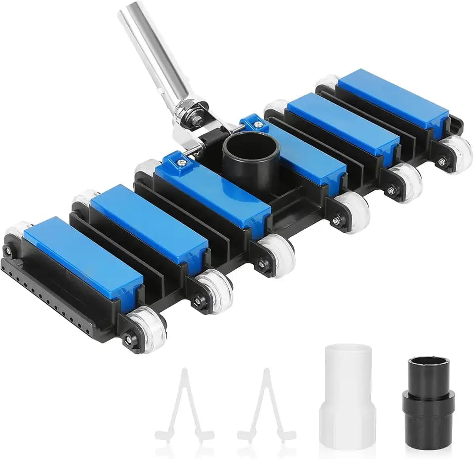 19" Pool Vacuum Head, Manual Vacuum with Bottom Brush & Swivel
