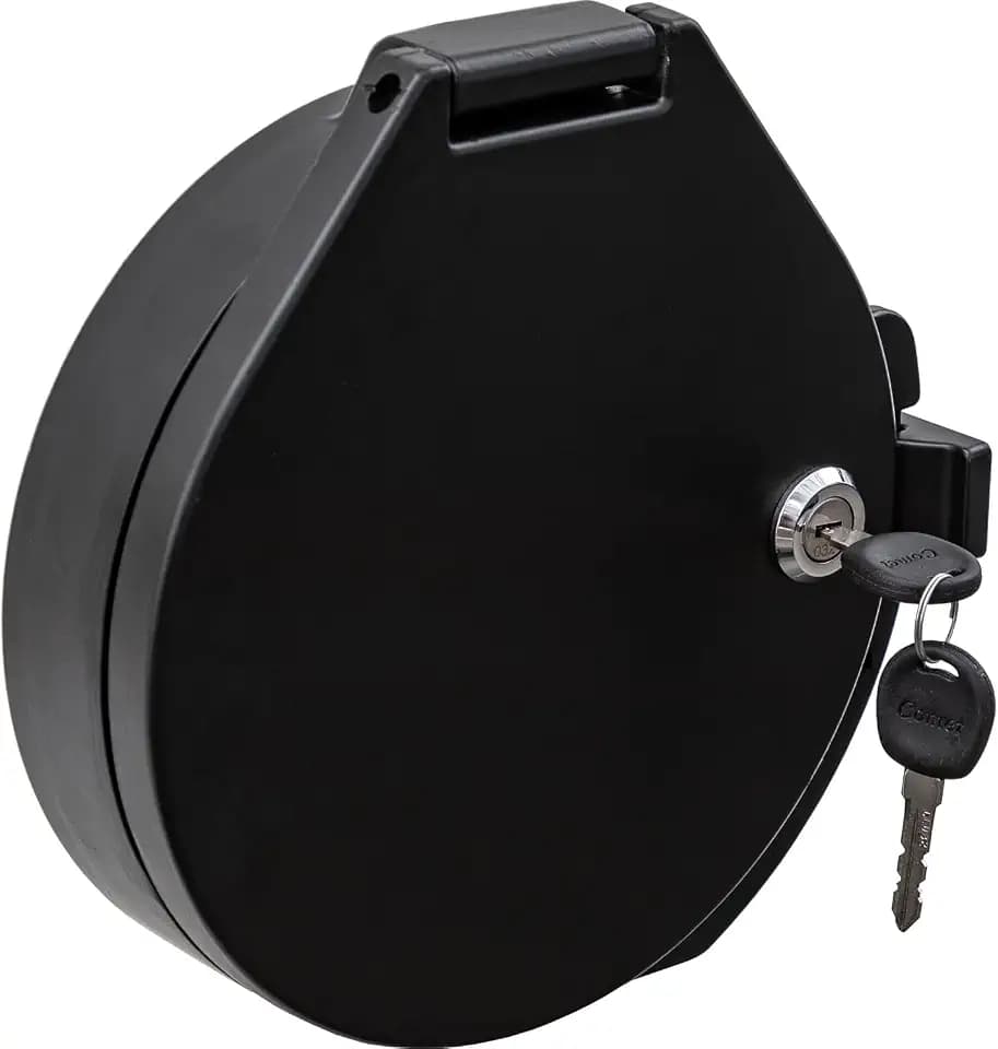 Buyers Products CC810, 8 Inch Locking Conduit Carrier Kit, Black Powder Coat Aluminum, Key Locking Door and End Cap, Drill-Free Mount, Adjustable Length Carrier for Trailers, Ladder Racks