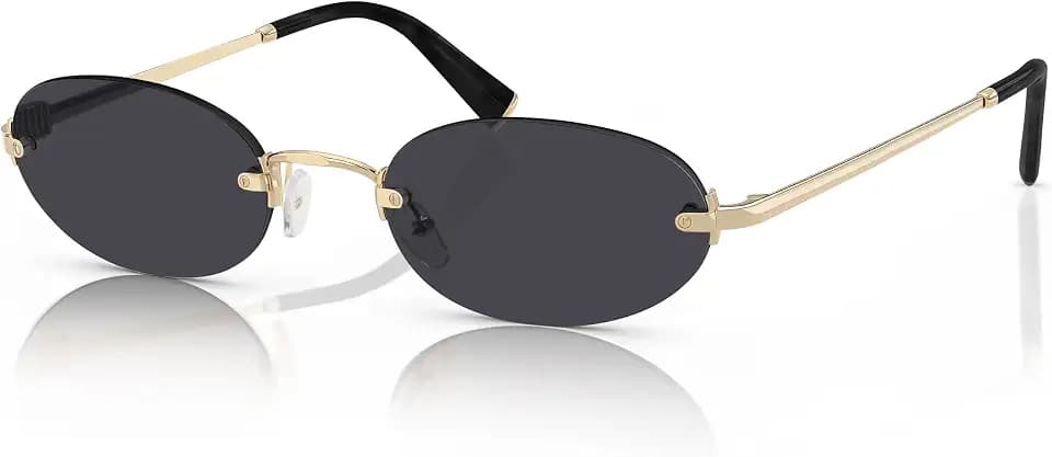 TYA Retro Small Oval Sunglasses for Women Men
