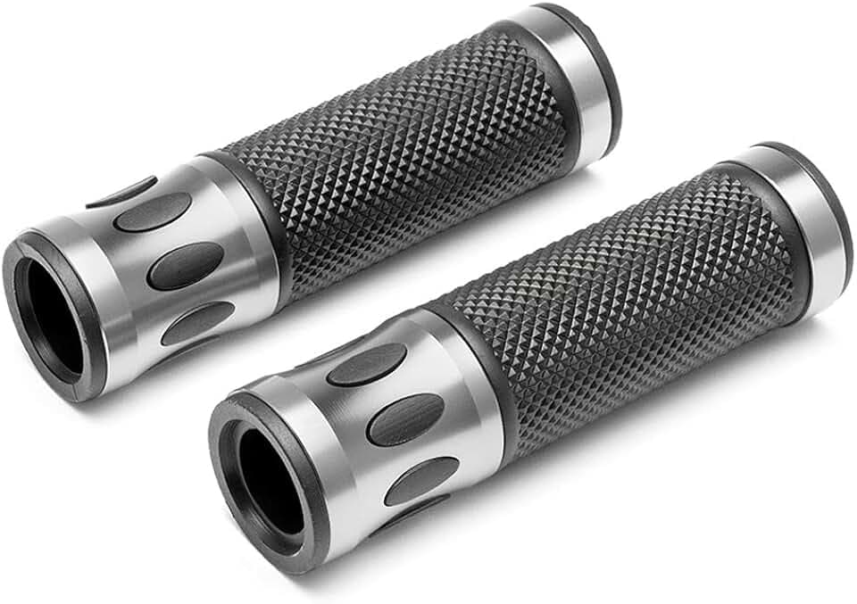 Motorrad Griffe Für 22mm Stangen - Silber - Eloxiertes Aluminium