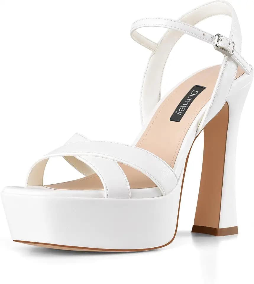 Platform Heels for Women Chunky High Heel Sandals with Ankle Strap