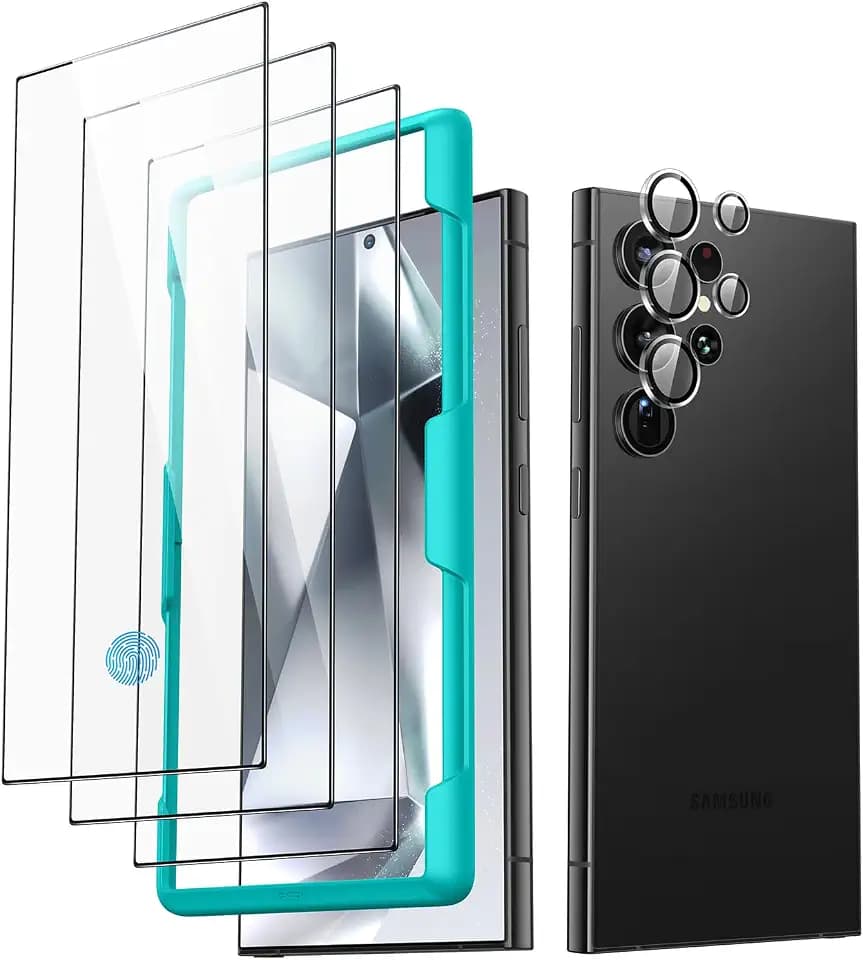 ESR 3+1 Pack for Samsung Galaxy S24 Ultra Screen Protector, Align Frame