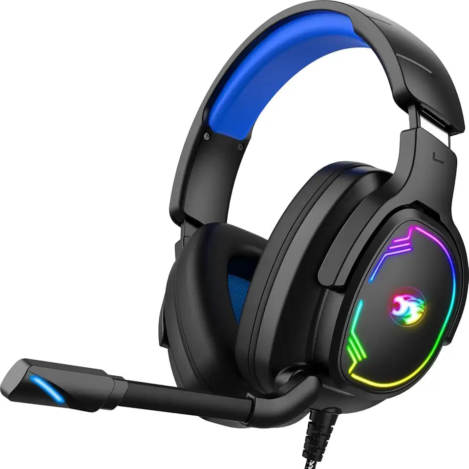 Jimonyer Gaming Headset for PS5 PS4 Xbox Series X|S PC Switch (Blue)