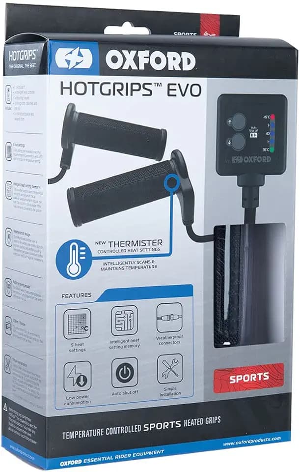 Oxford - Heaterz EVO - Sports Heated Grips (Temperature controlled Motorcycle Grips)