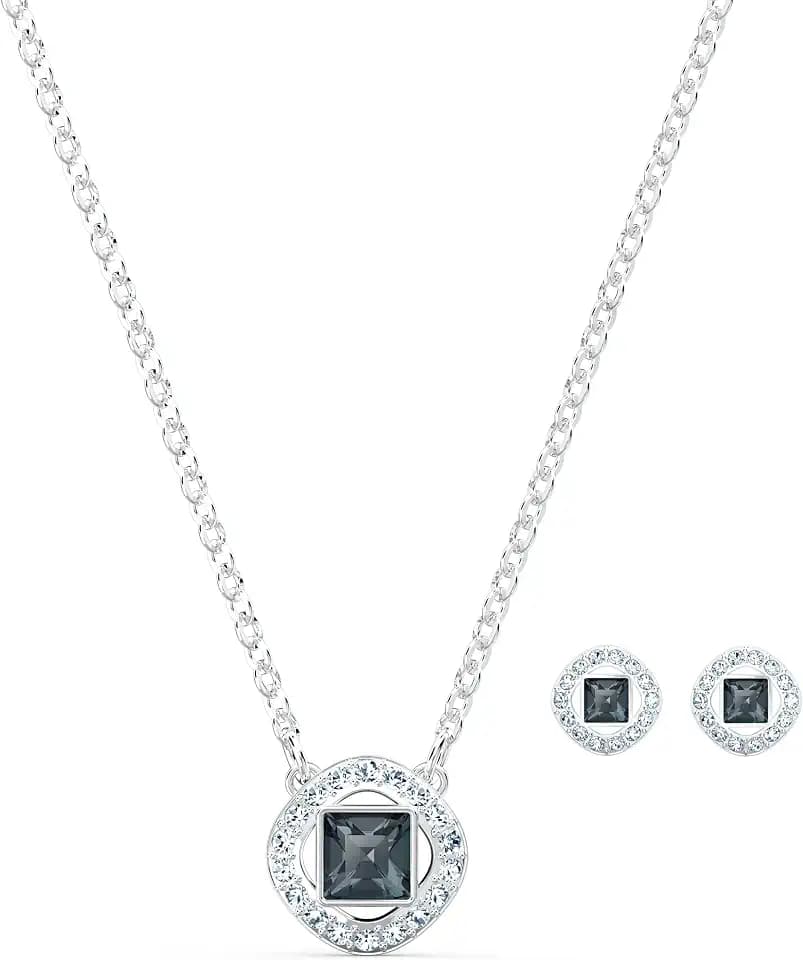 Swarovski Necklace Set with Mixed Metal Finish Chains, Clear and Colored Crystals, an Amazon Exclusive