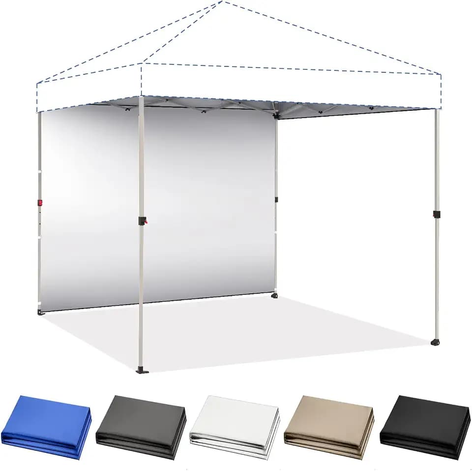 CROWN SHADES Sidewall Only for 8x8 Pop up Canopy Tent (1pc, Black)