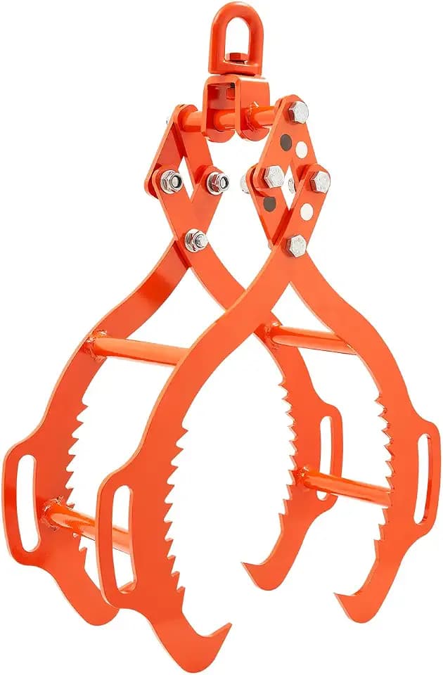 Forstzange 812-914 mm, Hebezange mit 4 Krallen, drehbare Holzzange aus Stahl, Schleppzange Tragfähigkeit 1500 kg, gezahntes Klauendesign, Holzgreifer, Packzange, Hakenzange für LKWs, Karren