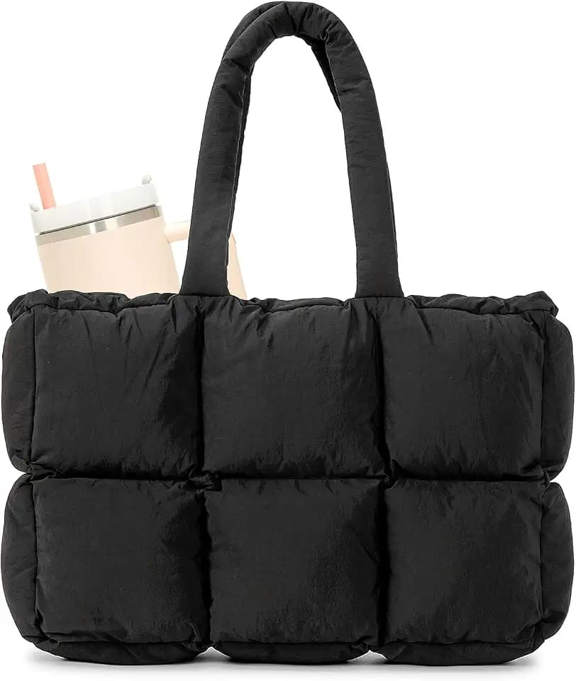 Herald Puffer Tote Bag, Puffy Shoulder Purse Handbag for Women