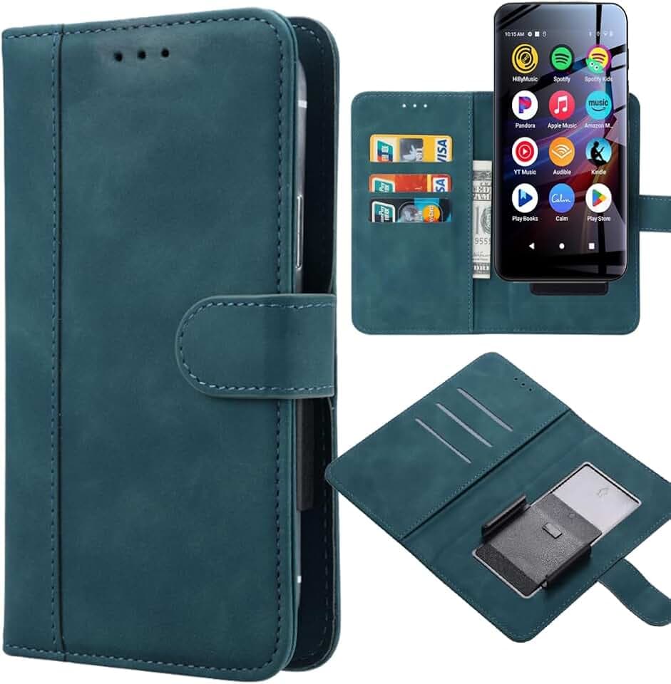 for innioasis G1 G3 G5 MP3 Music Player Case Leather Wallet -Blue