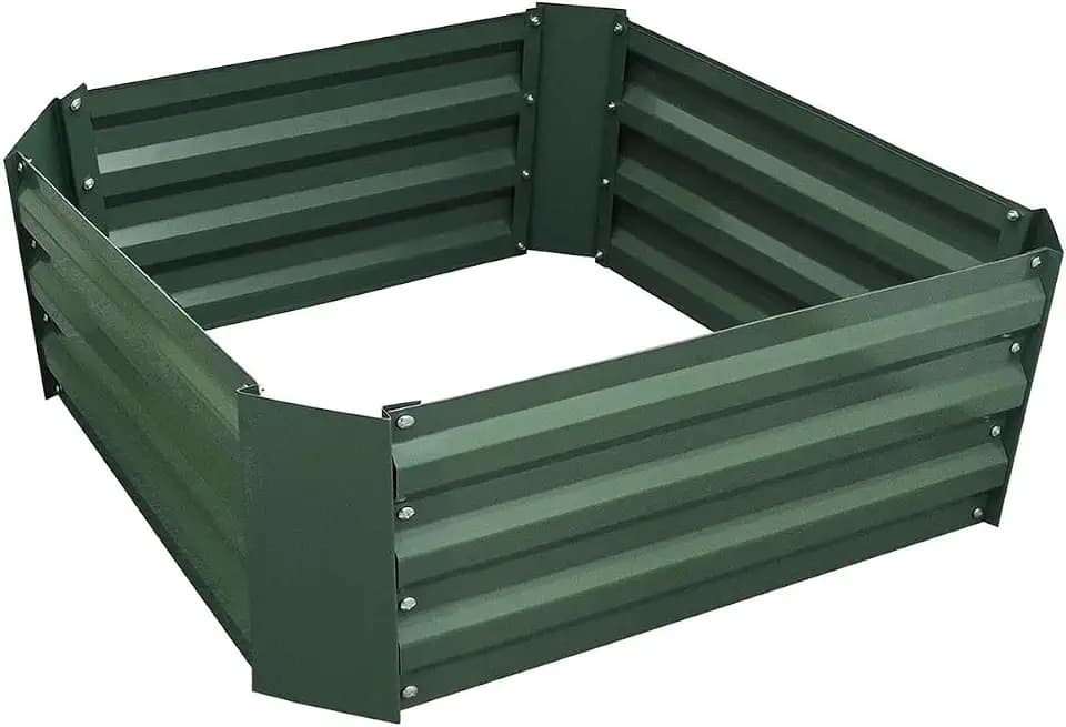 2x2x1FT Green Metal Raised Garden Bed Kit, Galvanized Outdoor Planter Box for Vegetables, Flowers, Herbs, Succulents and More