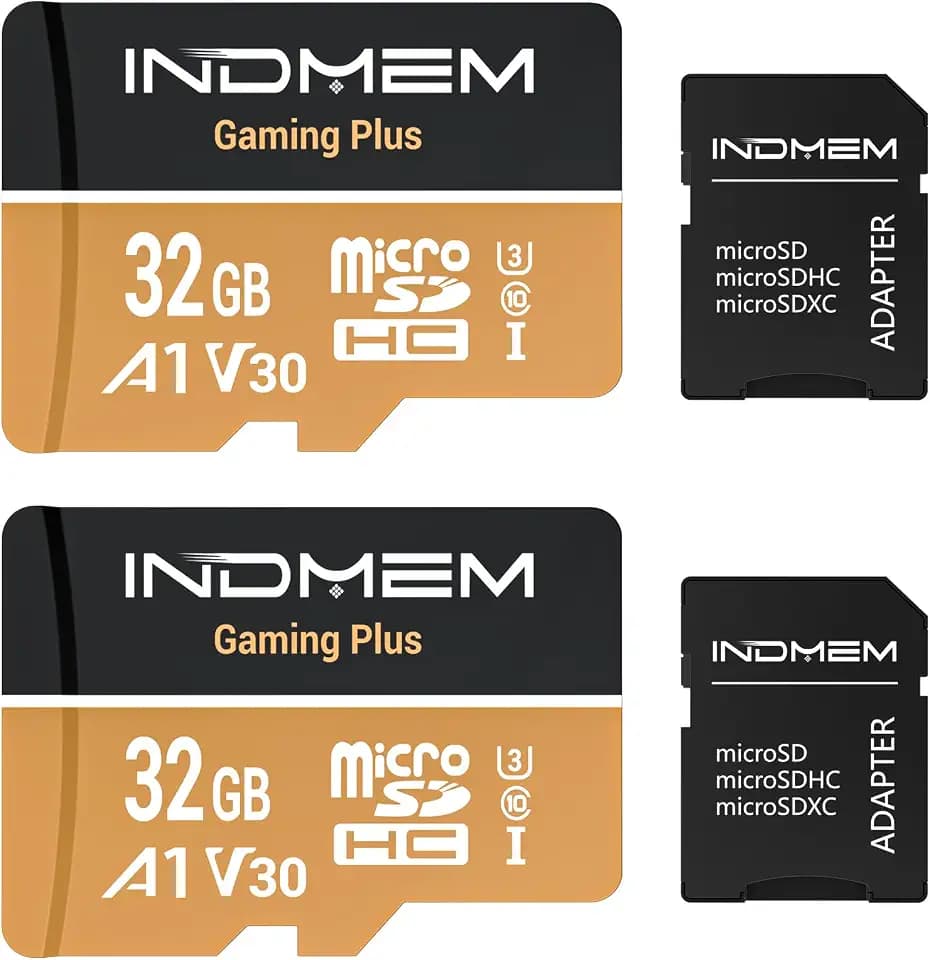 2 Pack Micro SD Card 32GB High-Speed Performance (90MB/s Read, 25MB/s Write), Compatible with DSLR, Drone, Action Camera & Portable Devices（2 microSD Card +2 Adapter）