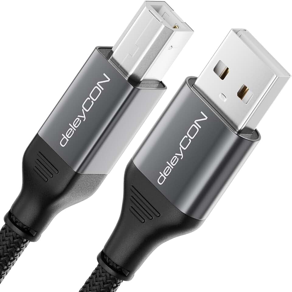 deleyCON 7,5m USB Druckerkabel Scannerkabel Printer Cable USB-A auf USB-B