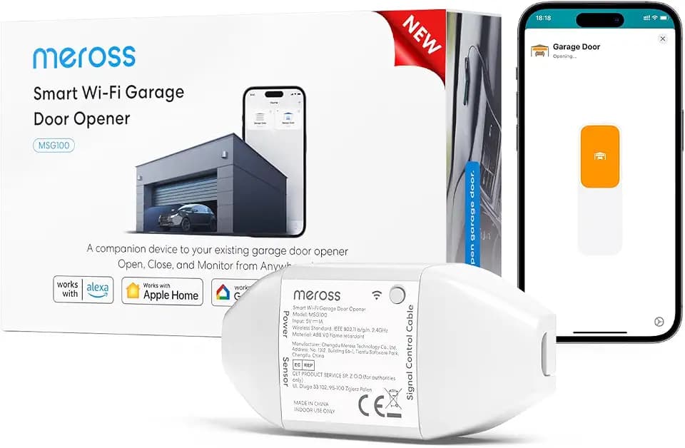 Meross Smart Garagentoröffner mit Apple HomeKit, Sprach- & App-Steuerung