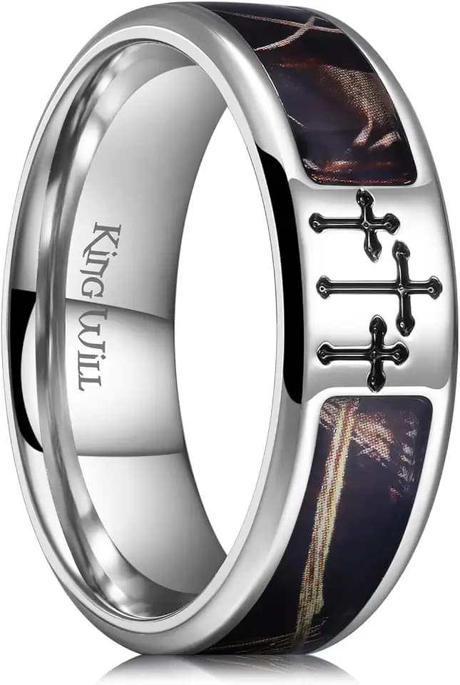 King Will Cross Titanium Wedding Band for Men Women