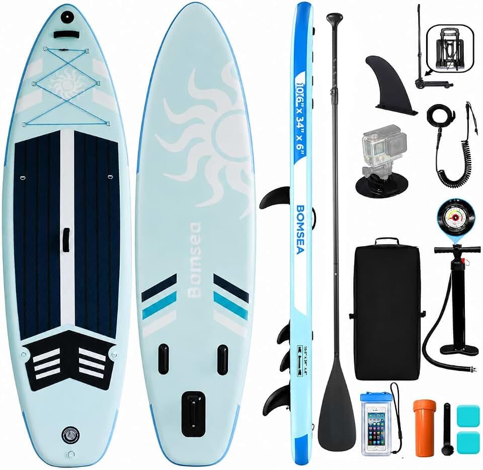 Sup Board，Paddle Board für Stand-up Paddling, Paddleboard, Stand-up Paddling Board, Doppel Paddel für SUP, Aufblasbare Boards für Wassersport,2 Personen Sitzplätze (Grün-D)