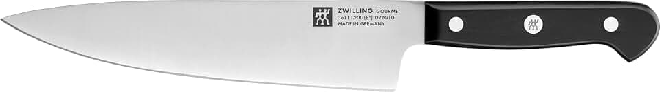 ZWILLING Gourmet Kochmesser, 20 cm, Rostfreier Spezialstahl, Ergonomischer Kunststoff-Griff, Schwarz - Made in Germany
