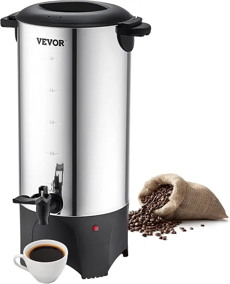 VEVOR Kommerzielle Heißgetränkespender Kaffee Heißwasserspender 50 Tassen, 1000 W Warmhaltebehälter Heißwasserspender 7,4 L Warmhaltebehälter Säfteimer für Büro, Partys, Café, Picknicks usw.