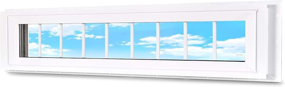 Vinyl Transom Household Fixed Window 12" x 60" White