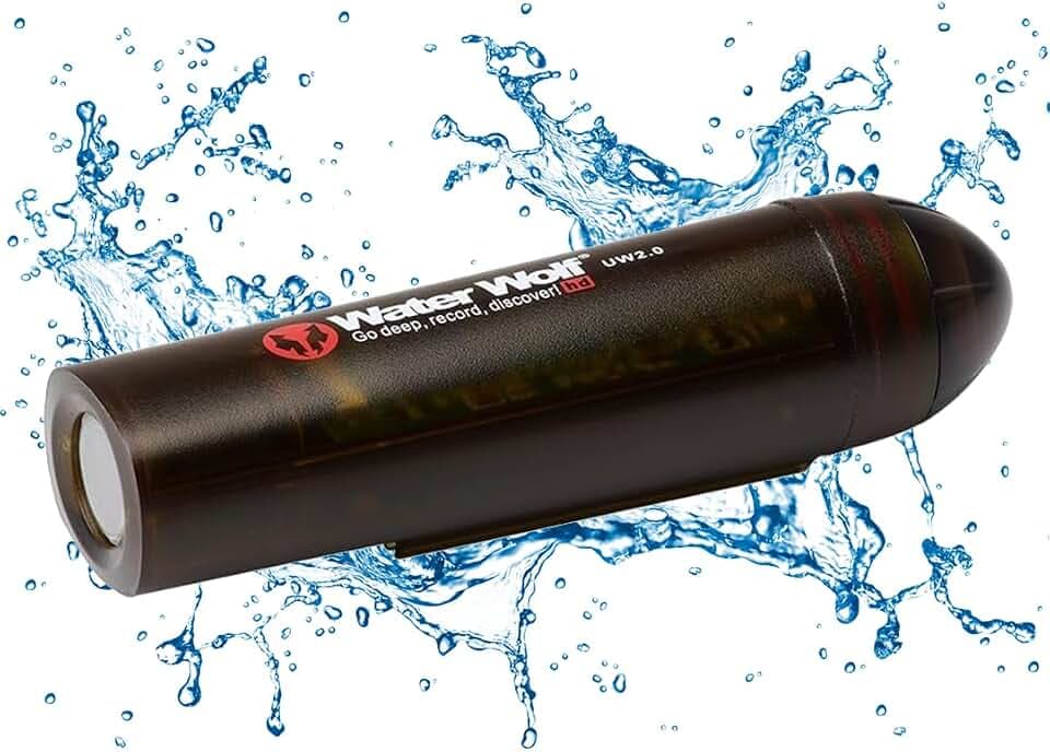 WaterWolf 2.0 WiFi Unterwasser-Action-Kamera zum Angeln - 1080p HD Unterwasserkamera 120 Grad Weitwinkel 100m wasserdichte Kamera mit Zubehör-Kit