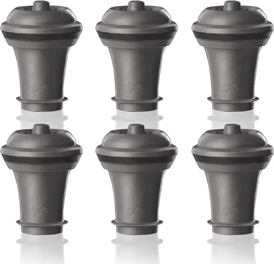 Vacu Vin 0886360 Stopfen für Weinpumpen 6-er Blister, grau