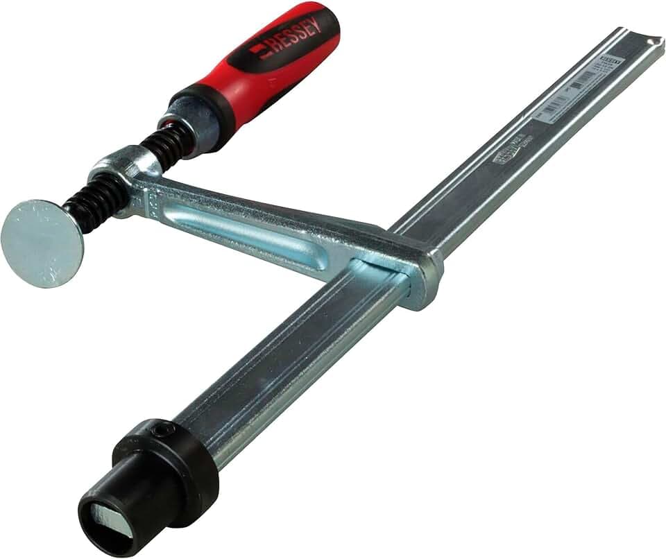 Bessey Tools Schweißtischklemme mit variablem Hals - 20,3 cm Max. Spannhöhe, 294.8 kg Kraft, Modellnummer TW16-20-10-2K