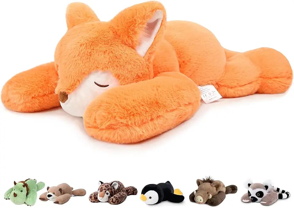 Niuniu Daddy Fox Weighted Stuffed Animals, Plush Pillow for Kids and Adults