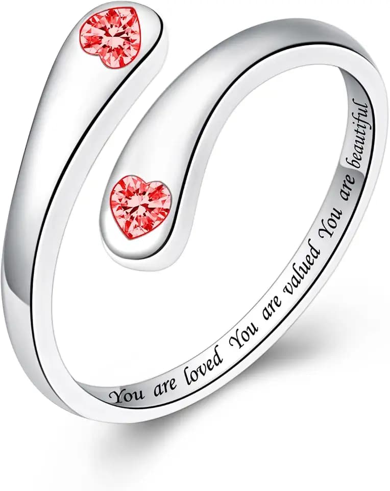 Fookduoduo 925 Sterling Silver Ring Inspirational Jewelry adjustable Wrap Open Rings for Women