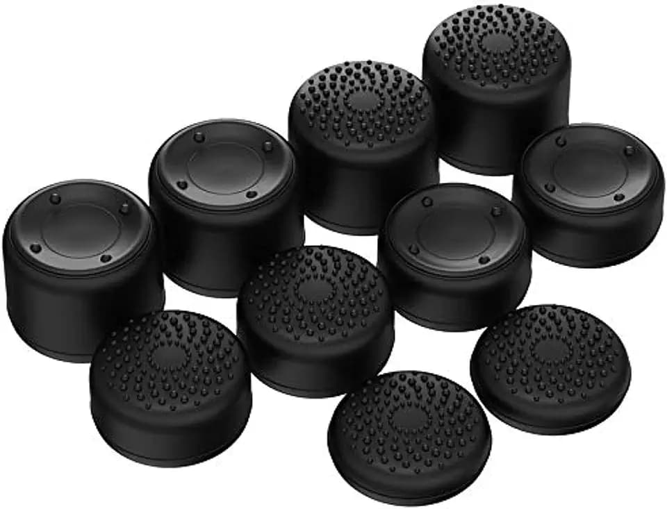 PlayVital Thumbstick Grip Kappen Stick Aufsätze Analogstick für Nintendo Switch Pro Controller,für Xbox Series X&S,für PS5,für PS4,für Xbox One,für Xbox One X/S(Erhabene Punkte&Nieten,Schwarz)