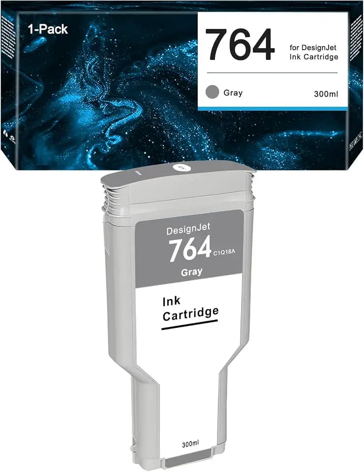 764 Ink Cartridge Gray C1Q18A 300ml Compatible DesignJet T3500 Postscript Printer