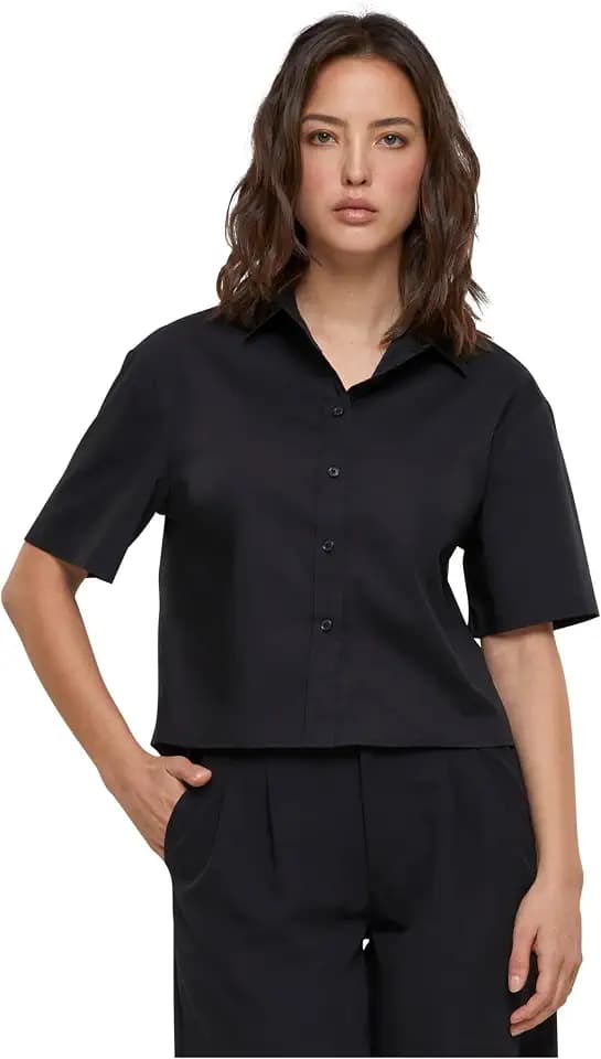 Urban Classics Ladies Oversized Shirt Frauen Kurzarmhemd weiß Basics