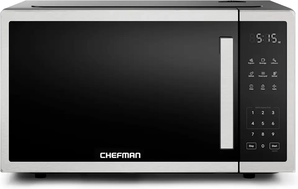Chefman Countertop Microwave, 1.1 Cu Ft, 1000W, Stainless Steel