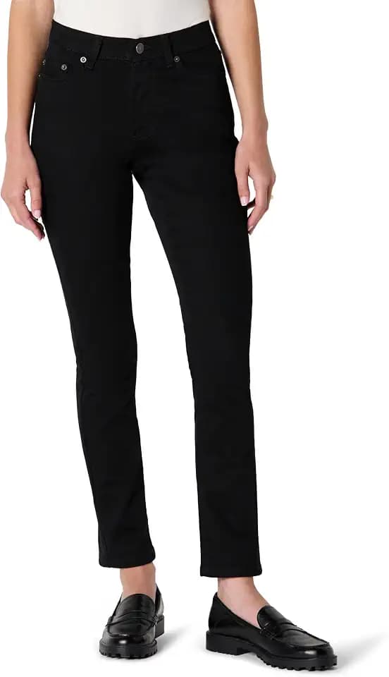 Amazon Essentials Women's Medium Stretch Slim-Fit Mid-Rise Straight Leg Jeans