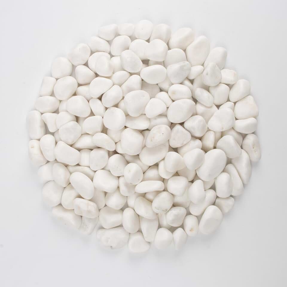 40 lbs White Polished Landscape Stones, 0.5-1 Inch Decorative Rocks for Gardens, Pathways, Pots, Vase Fillers, Aquarium Decoration, Glass Containers, and Yard Borde (Pure White, Weight: 40 LB)