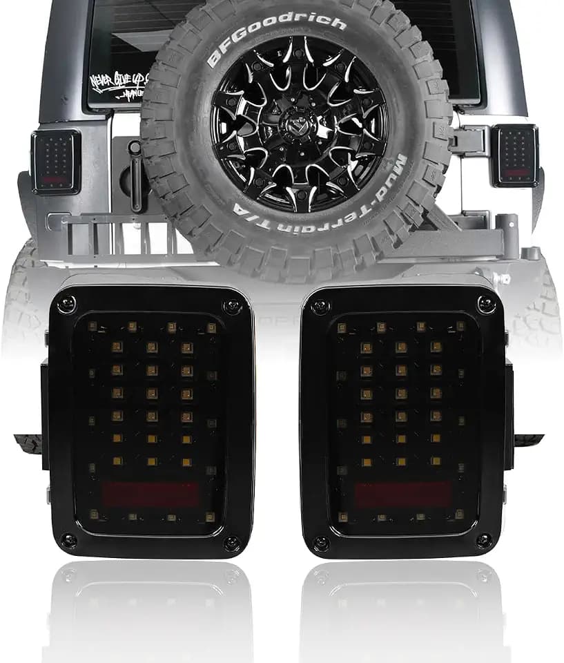 JK Wrangler Smoke Tail Lights Assembly w/Brake Light & Turn Signal
