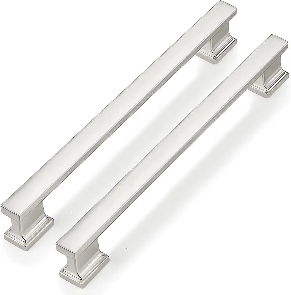 Probrico 5 Pack Cabinet Handles Brushed Satin Nickel 6.3 Inch (160mm) Hole Centers Kitchen Cabinet Pulls for Cabinets Drawer Pulls