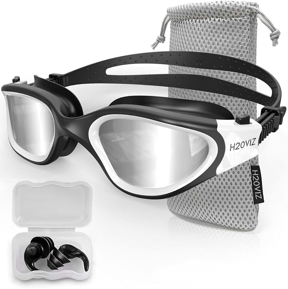 Swimming Goggles | Polarised, Anti-Fog, UV400 Protection, Anti-Leak, Includes Pro Swim Ear Plugs | Men Women Teens
