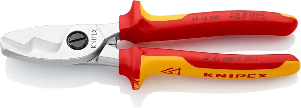 KNIPEX Kabelschere mit Doppelschneide, 200 mm, 95 16 200