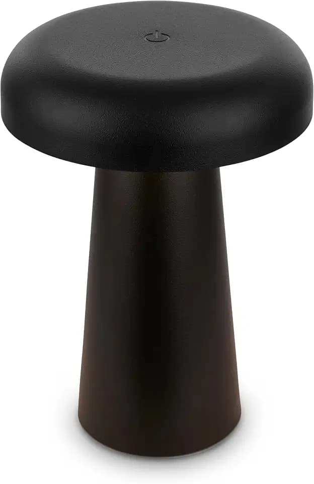 BRILONER - LED Tischlampe kabellos IP44 mit Touch, dimmbar, warmweißes Licht, Akku Tischleuchte, Nachttischlampe, Leselampe, LED Lampe, Outdoor, Touchlampe, Tischlampe Akku, 12x17 cm, Schwarz