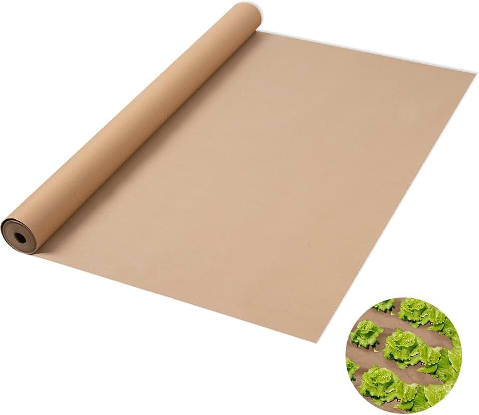 4 x 100 Ft Heavy Duty Biodegradable Kraft Paper Weed Barrier